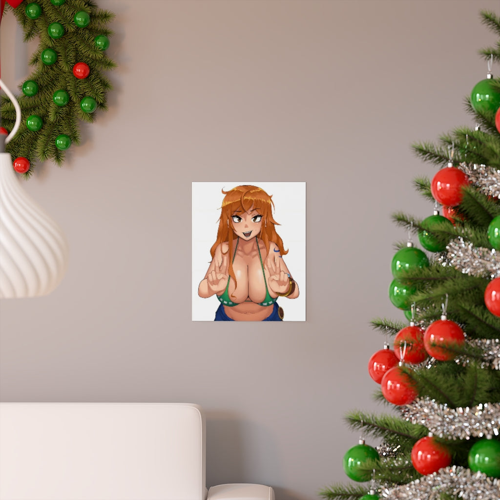 Big Tits Nami One Piece Ecchi Poster - Lewd Premium Matte Vertical Poster - Adult Wall Art