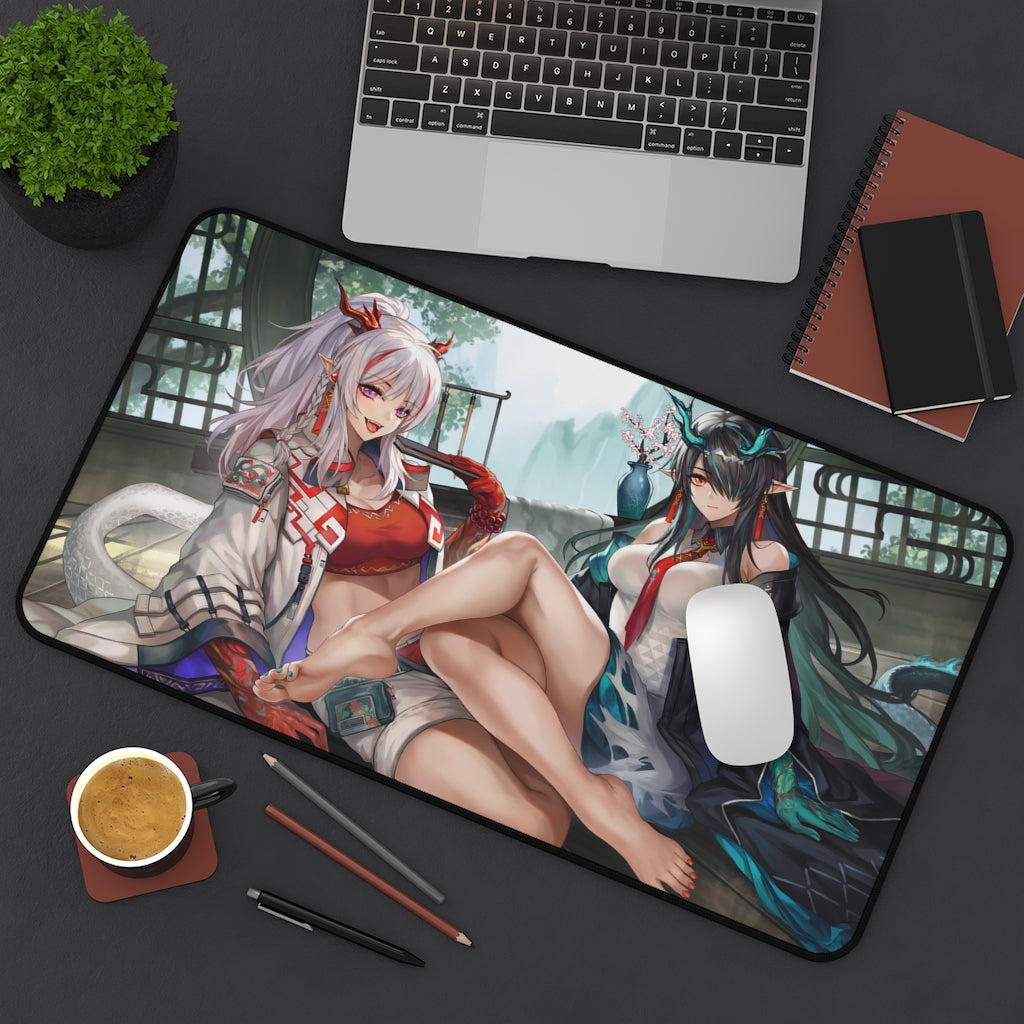 Arknights Ecchi Mousepad - Dust And Nian Large Desk Mat