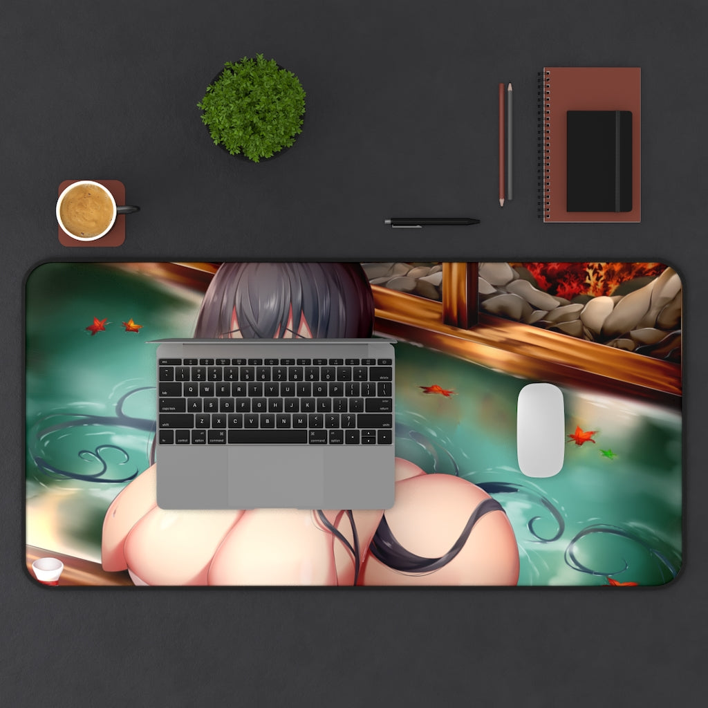 Large Anime Ecchi Desk Mat | Onsen Waifu | Big Gaming Mousepad - Sexy Girl Playmat