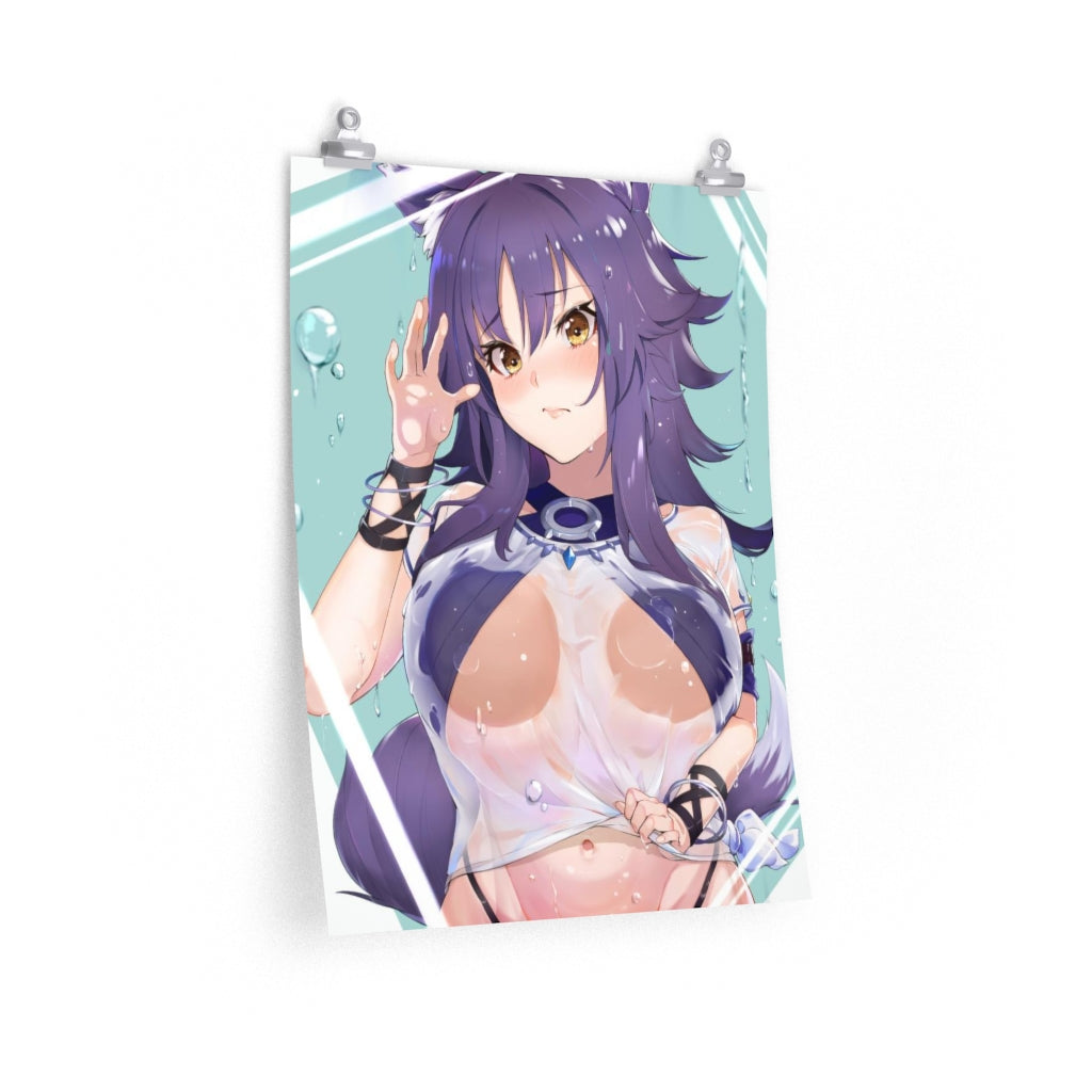 Makoto Princess Connect Boobs Press Poster - Lewd Premium Matte Vertical Poster - Adult Wall Art