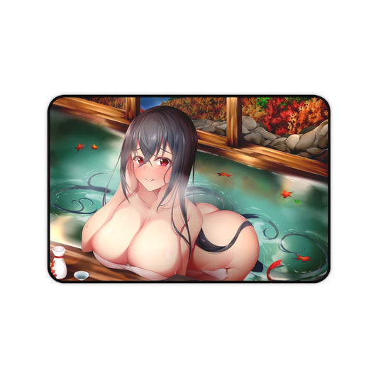 Large Anime Ecchi Desk Mat | Onsen Waifu | Big Gaming Mousepad - Sexy Girl Playmat