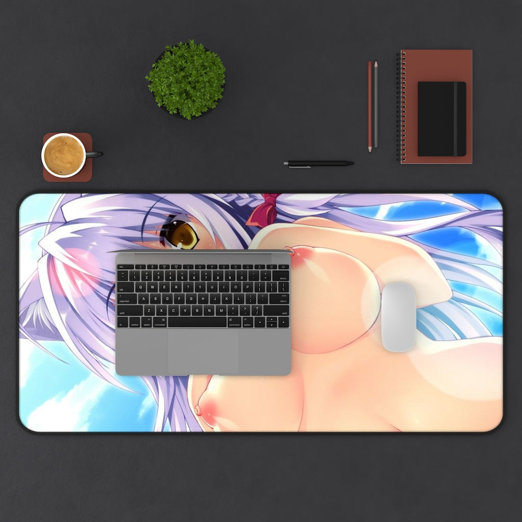 Leonmitchelli Galette Des Rois Dog Days Nude Boobs Sexy Neko Desk Mat - Non Slip Mousepad