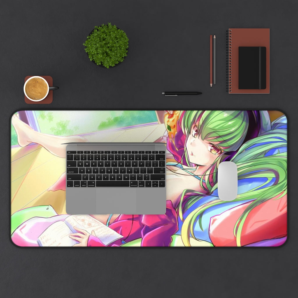 Code Geass Anime Mousepad - C.C. Sexy Pizza - Large Desk Mat - Ecchi Mouse Pad - MTG Playmat