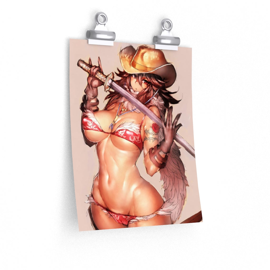 Aya Oneechanbara Poster - Lewd Premium Matte Vertical Poster - Adult Wall Art