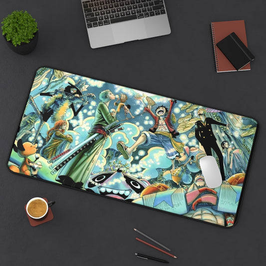 Straw hat Luffy & the Crew - One Piece Non-Slip Mouse Pad / Desk Mat - The Mouse Pads Ninja 31" × 15.5" Home Decor