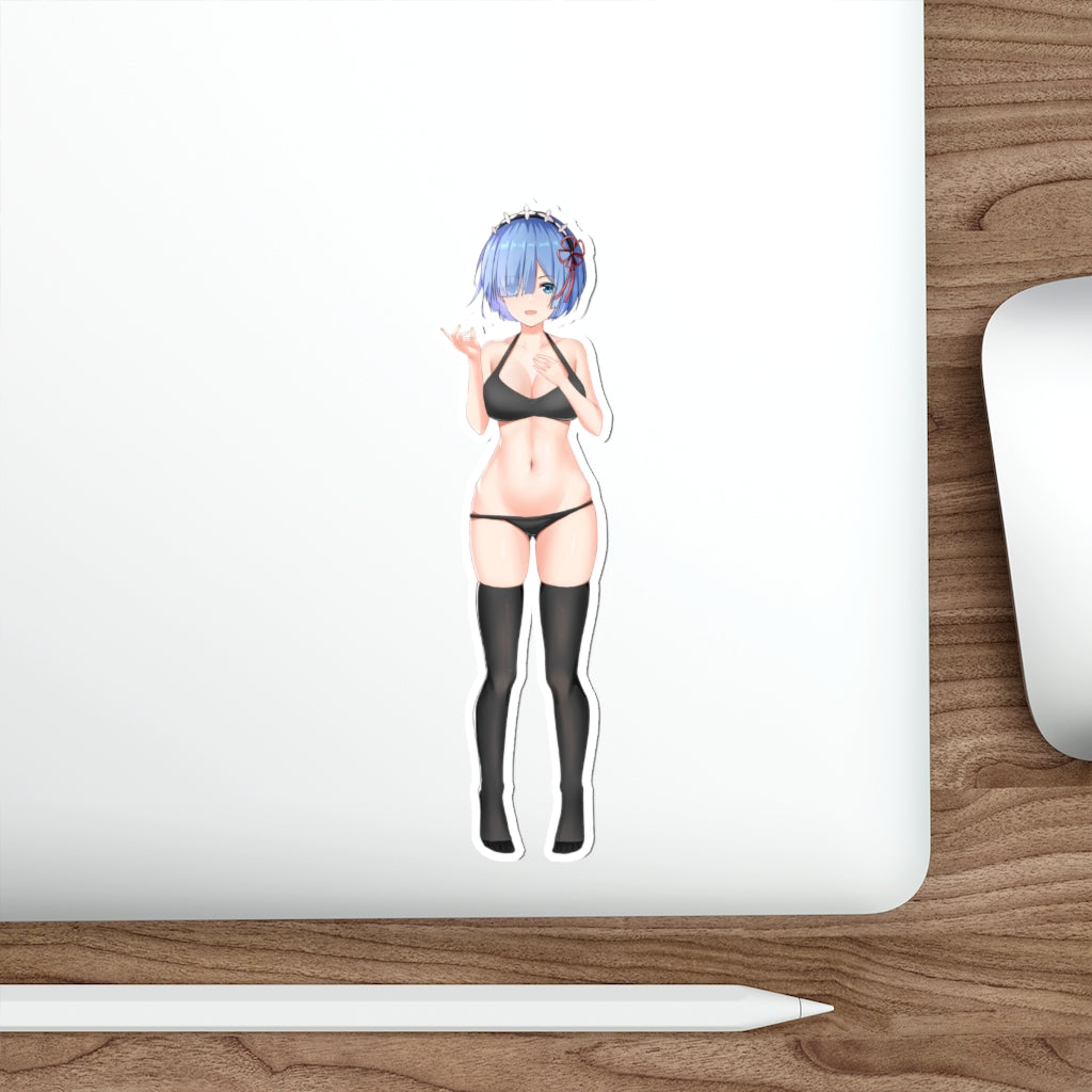 Re Zero Rem Sexy Black Bikini Waterproof Sticker - Ecchi Vinyl Decal