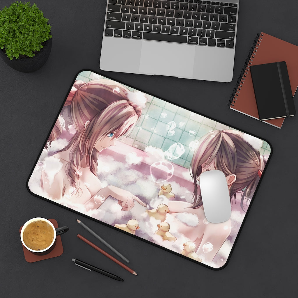 Aerith and Tifa Nude Sexy Bubble Bath Final Fantasy 7 Desk Mat - Non Slip Mousepad - Sexy Girl Playmat