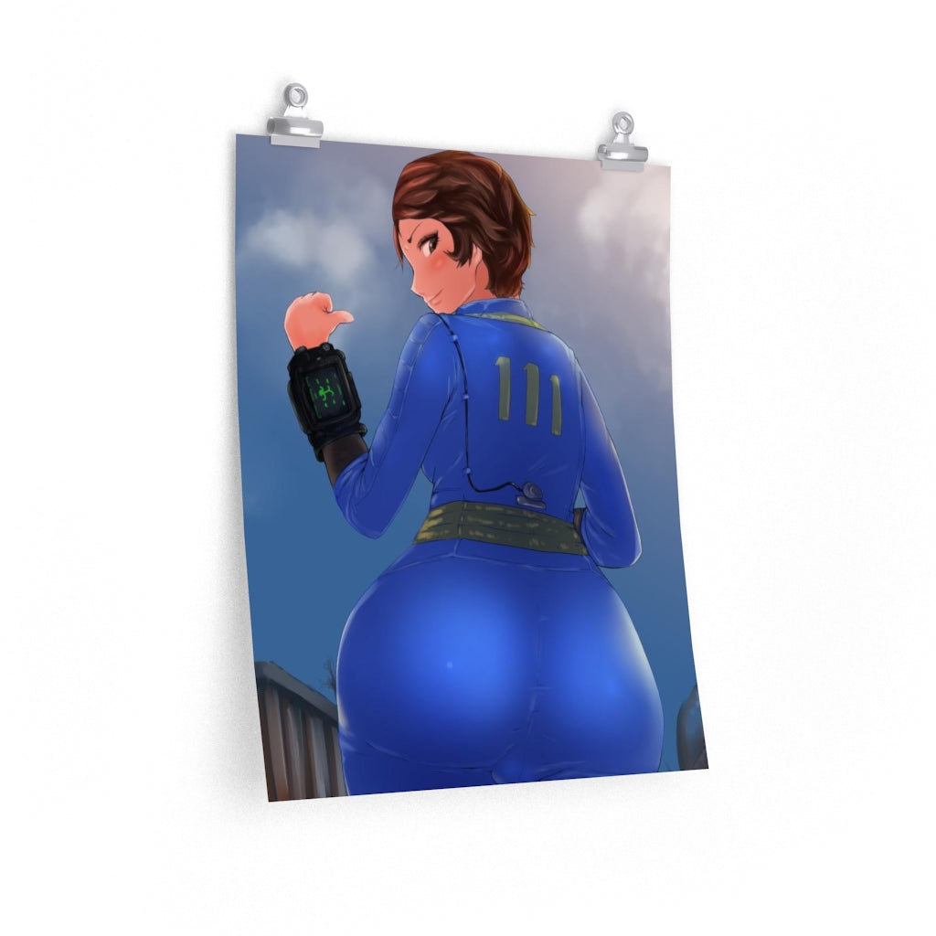 Fallout Big Butt Vault Girl Poster - Lewd Premium Matte Vertical Poster - Adult Wall Art