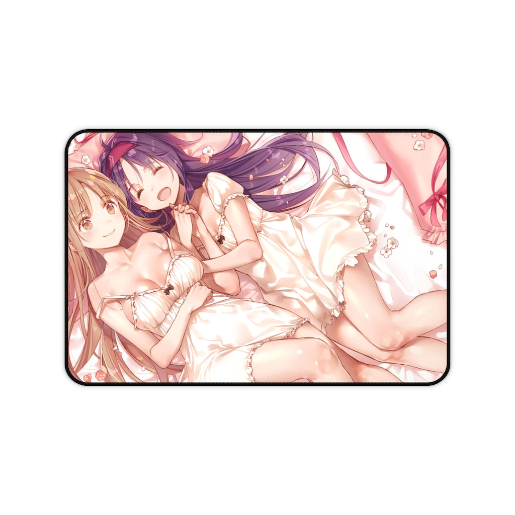 Sword Art Online Anime Mousepad - Asuna And Konno Yuuki Large Desk Mat - Ecchi Mouse Pad