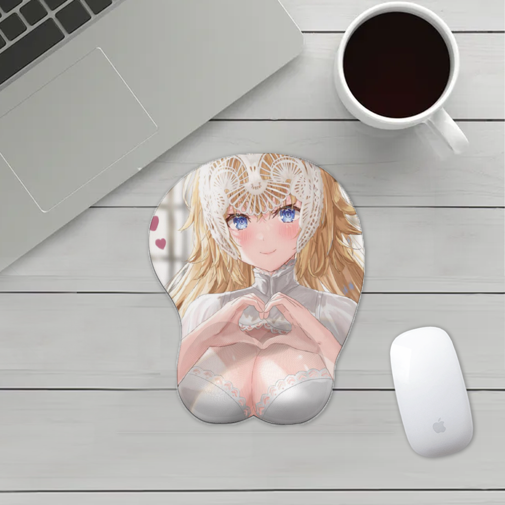 Sexy Girl Oppai Mousepad with Wrist Support Silicone Mouse Pad