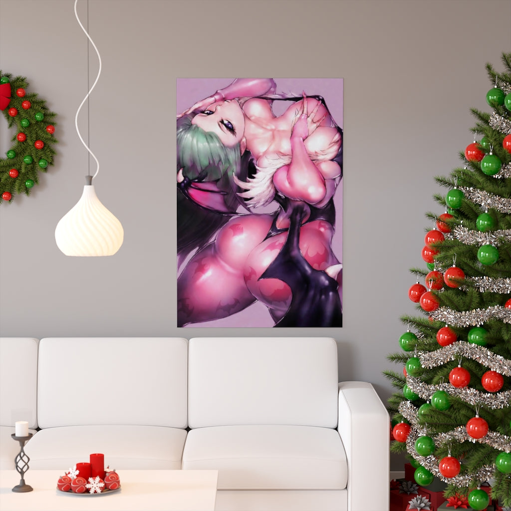 Darstalkers Morrigan Aensland Succubus Poster - Lewd Premium Matte Vertical Poster - Adult Wall Art