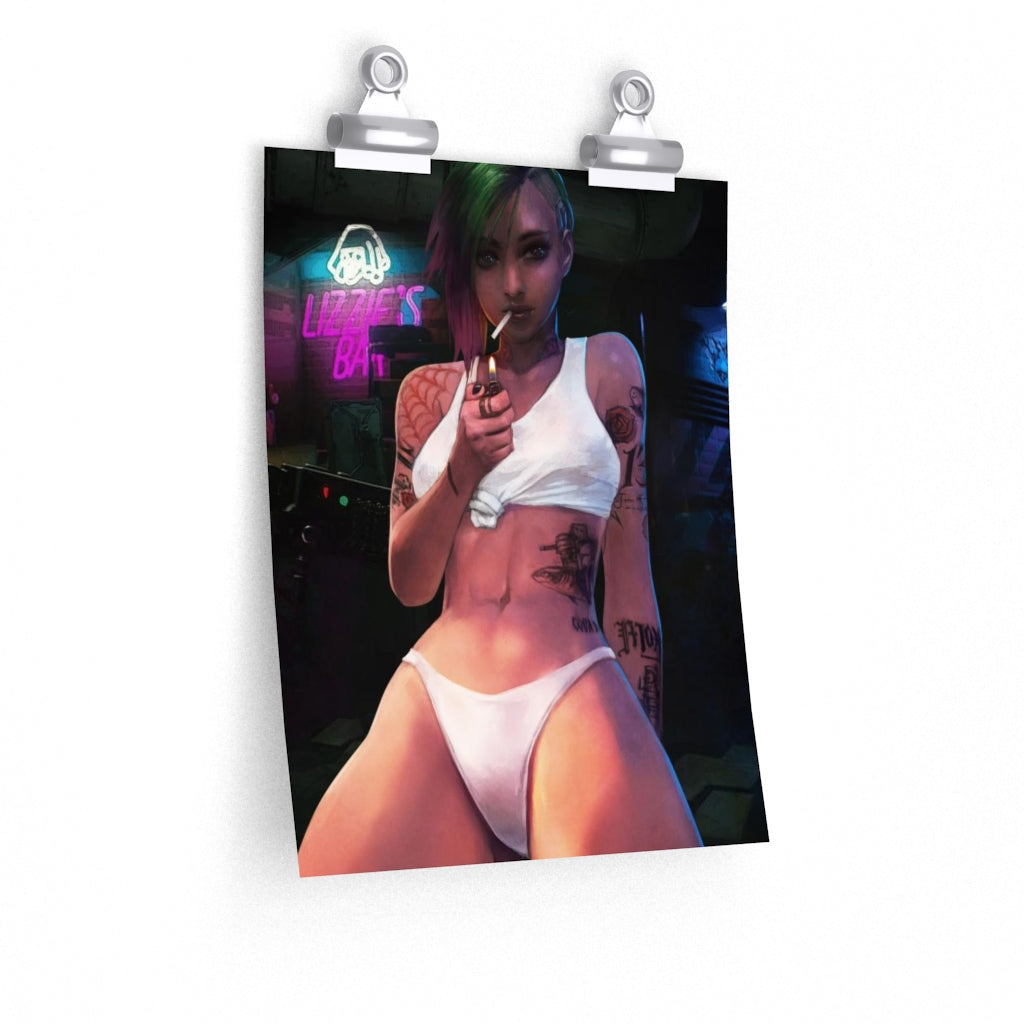 Sexy Judy Panties Cyberpunk 2077 Poster - Lewd Premium Matte Vertical Poster - Adult Wall Art