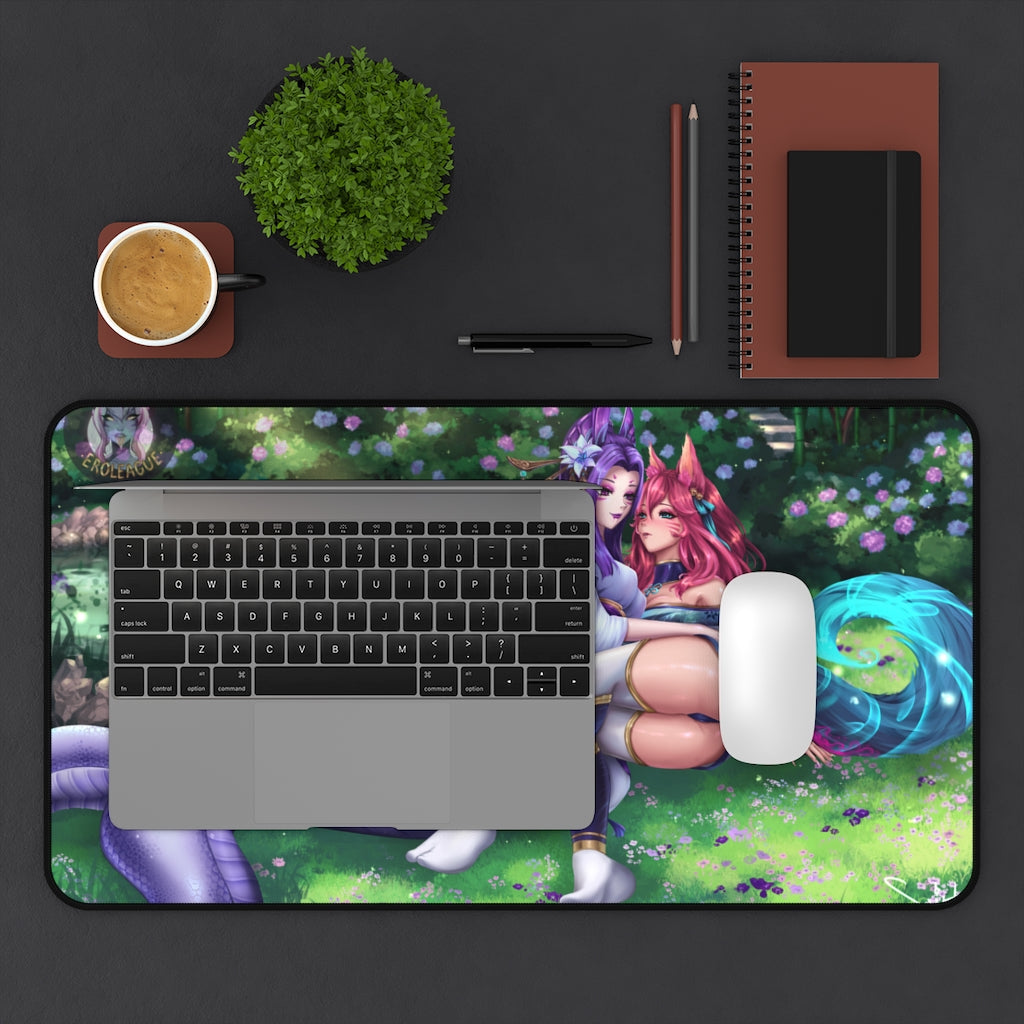 League Of Legends Cassiopeia And Ahri Sexy Mousepad - Large XXL Gaming Desk Mat - Lol Desk Pad