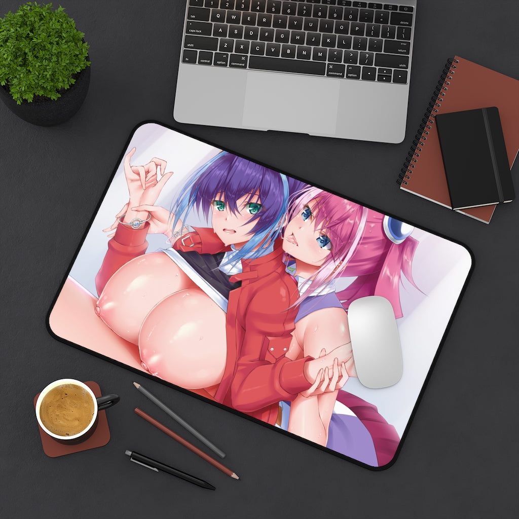 Hiiragi Yuzu and Serena Yugioh Boobs Play Desk Mat - Sexy Anime Girls Mousepad - Gaming Playmat