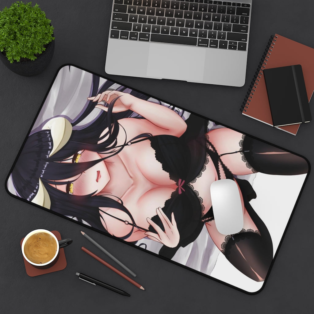 Overlord Sexy Mousepad - Black Lingerie Albedo Anime Desk Mat - Ecchi Playmat