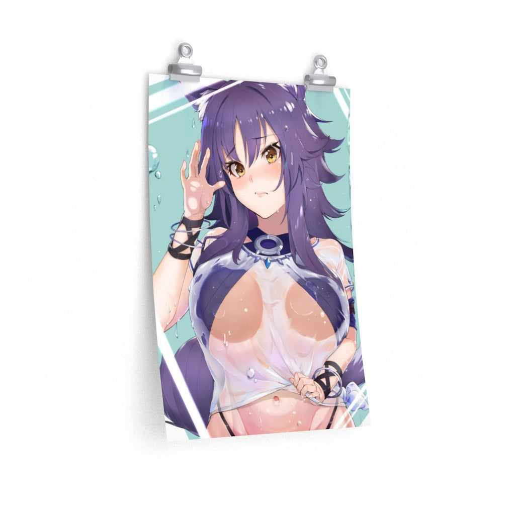 Makoto Princess Connect Boobs Press Poster - Lewd Premium Matte Vertical Poster - Adult Wall Art