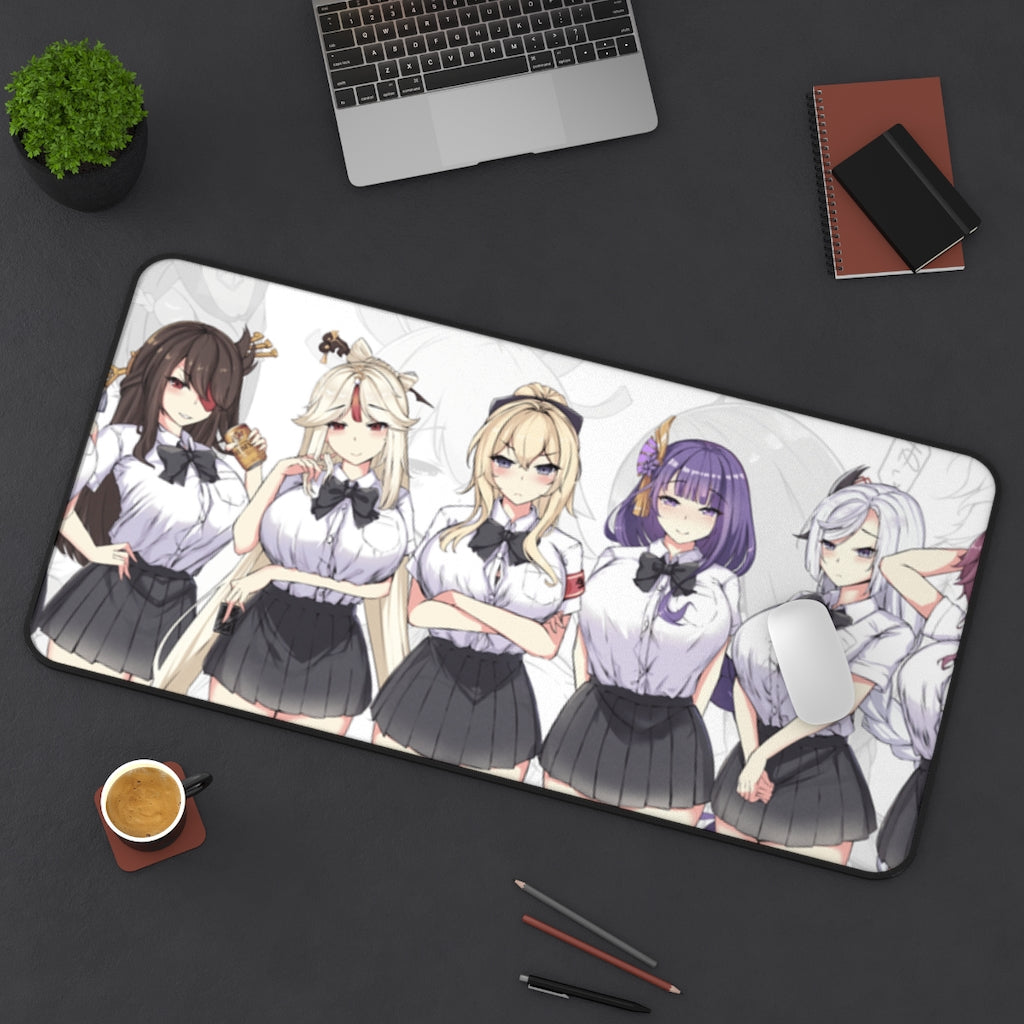 Genshin Impact Big Tits Waifus Gaming Desk Mat - Video Game Mousepad - Non Slip Playmat