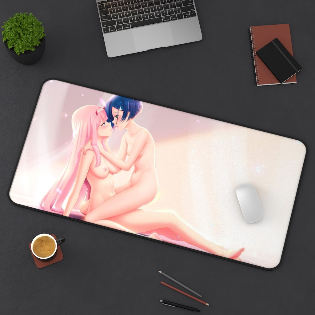 Nude Zero Two and Ichigo Darling In The Franxx Desk Mat - Non Slip Mousepad