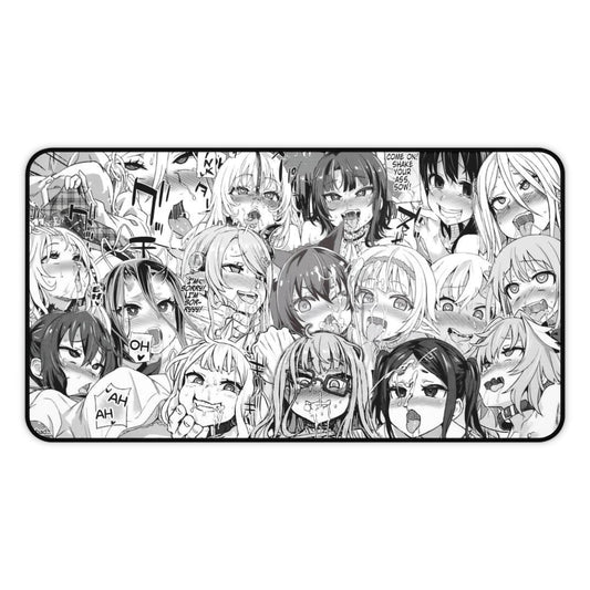 Ahegao Collage Desk Mat - Big Gaming Mousepad - MTG Playmat