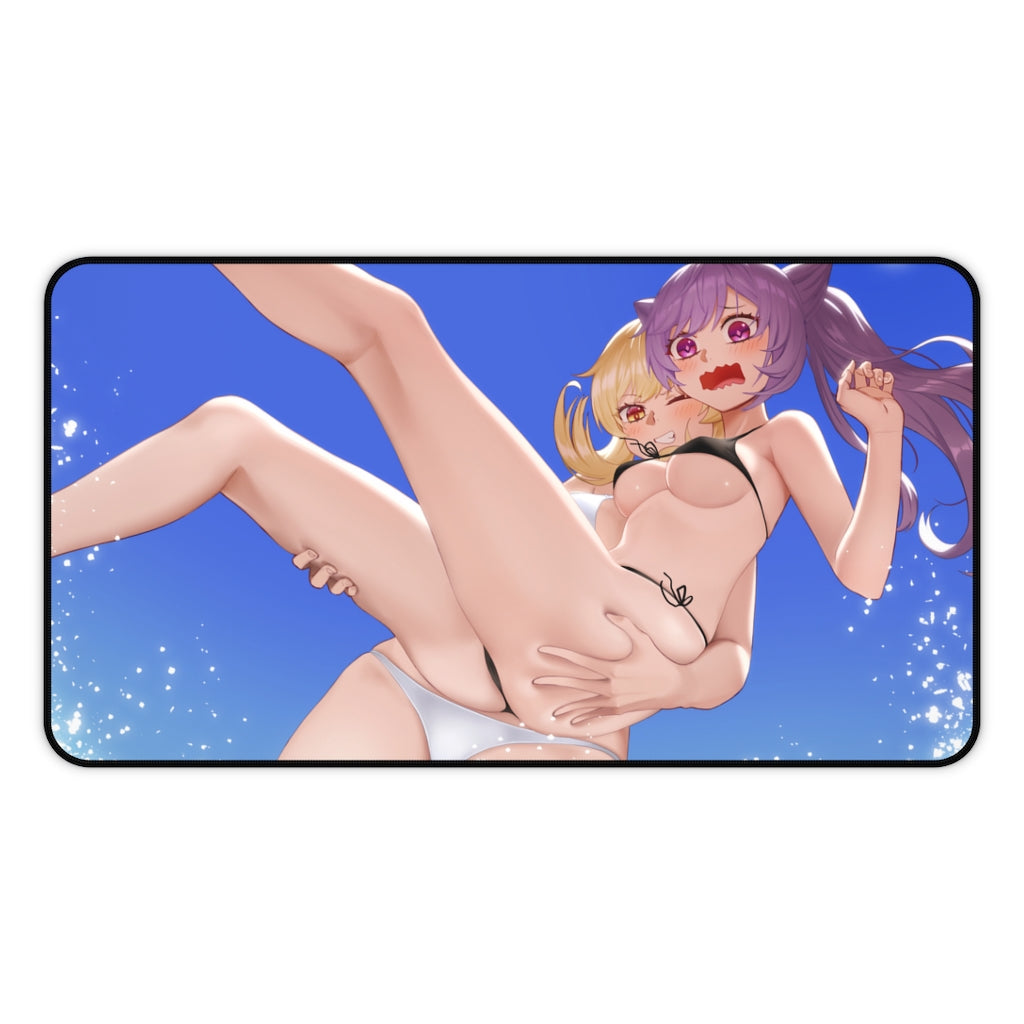 Lumine and Keqing Bikini Genshin Impact Desk Mat - Non Slip Mousepad