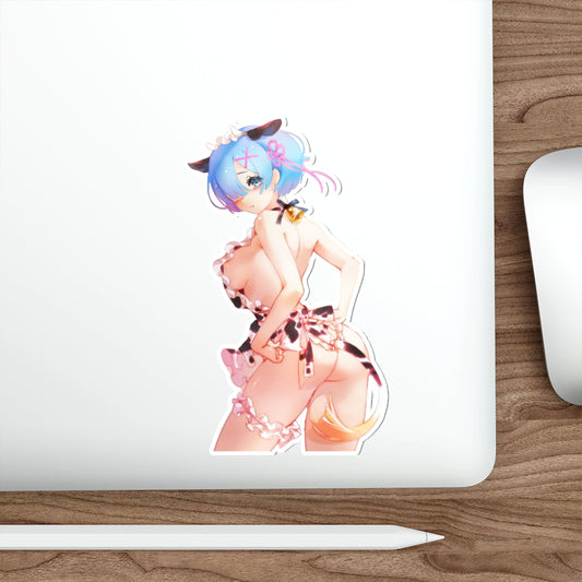 Re Zero Rem Sexy Cow Girl Apron Waterproof Sticker - Ecchi Vinyl Decal