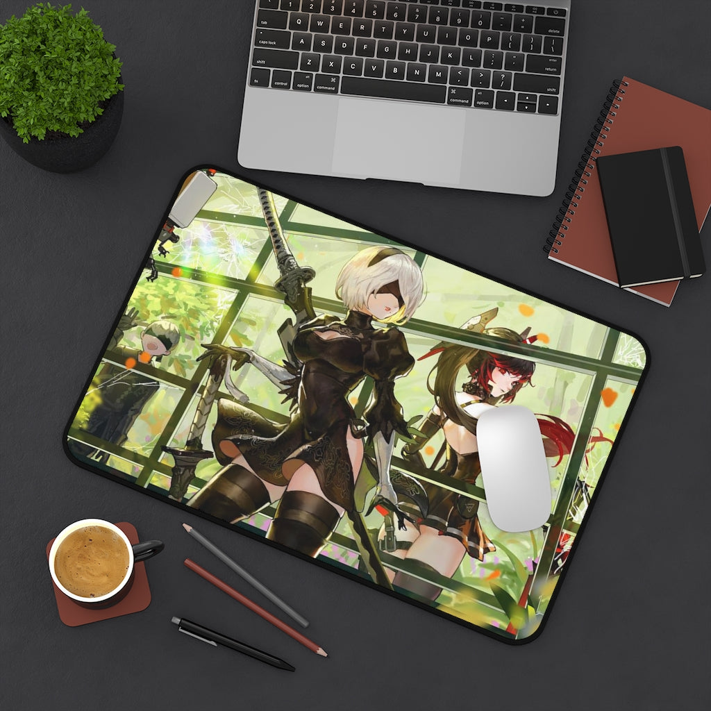 Nier Automata X Punishing Gray Raven Crossover Mousepad - Large Gaming Desk Mat - Ecchi 2b Playmat