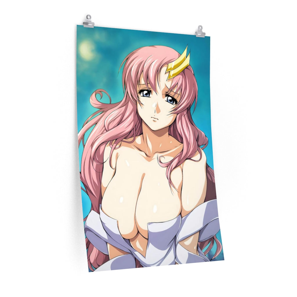 Big Boobs Lacus Clyne Gundam Ecchi Poster - Lewd Premium Matte Vertical Poster - Adult Wall Art