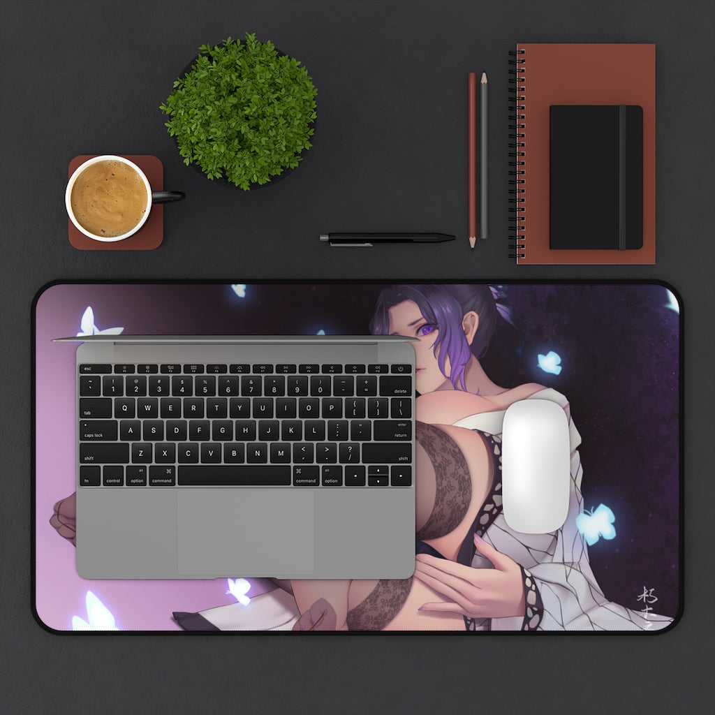 Demon Slayer Kochou Shinobu Shy Butt Desk Mat - Non Slip Mousepad