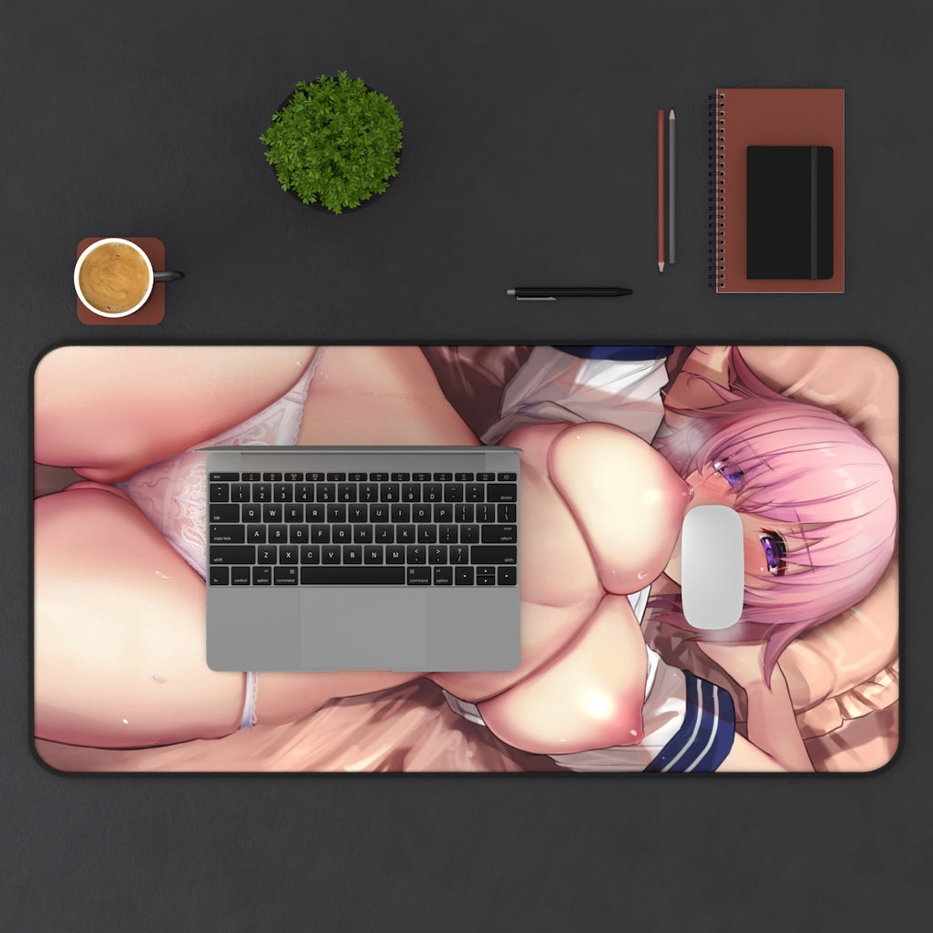 Fate Grand Order Mash Kyrielight Nude Tits Desk Mat - Non Slip Mousepad