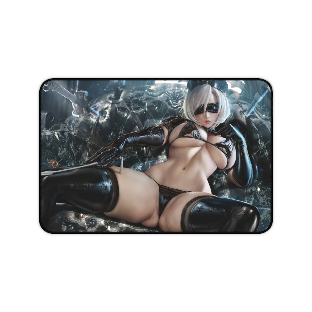 2B Leather Bikini Desk Mat - Big Ecchi Gaming Mousepad - Nier Automata Playmat