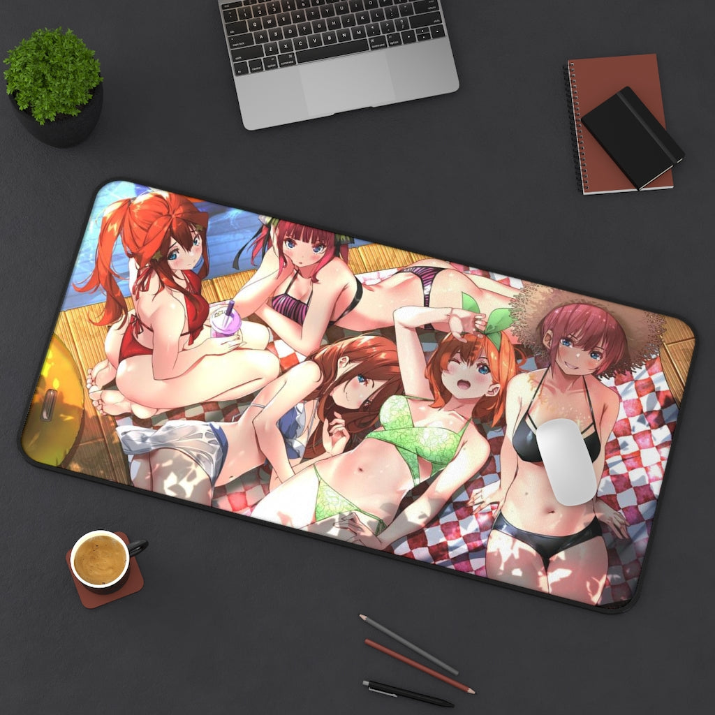 The Quintessential Quintuplets Mousepad - Bikini Sisters Large Ecchi Desk Mat - Kawaii Mouse Pad