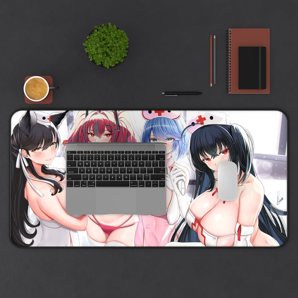 Large Anime Ecchi Desk Mat | Sexy Nurses | Big Gaming Mousepad - MTG Playmat