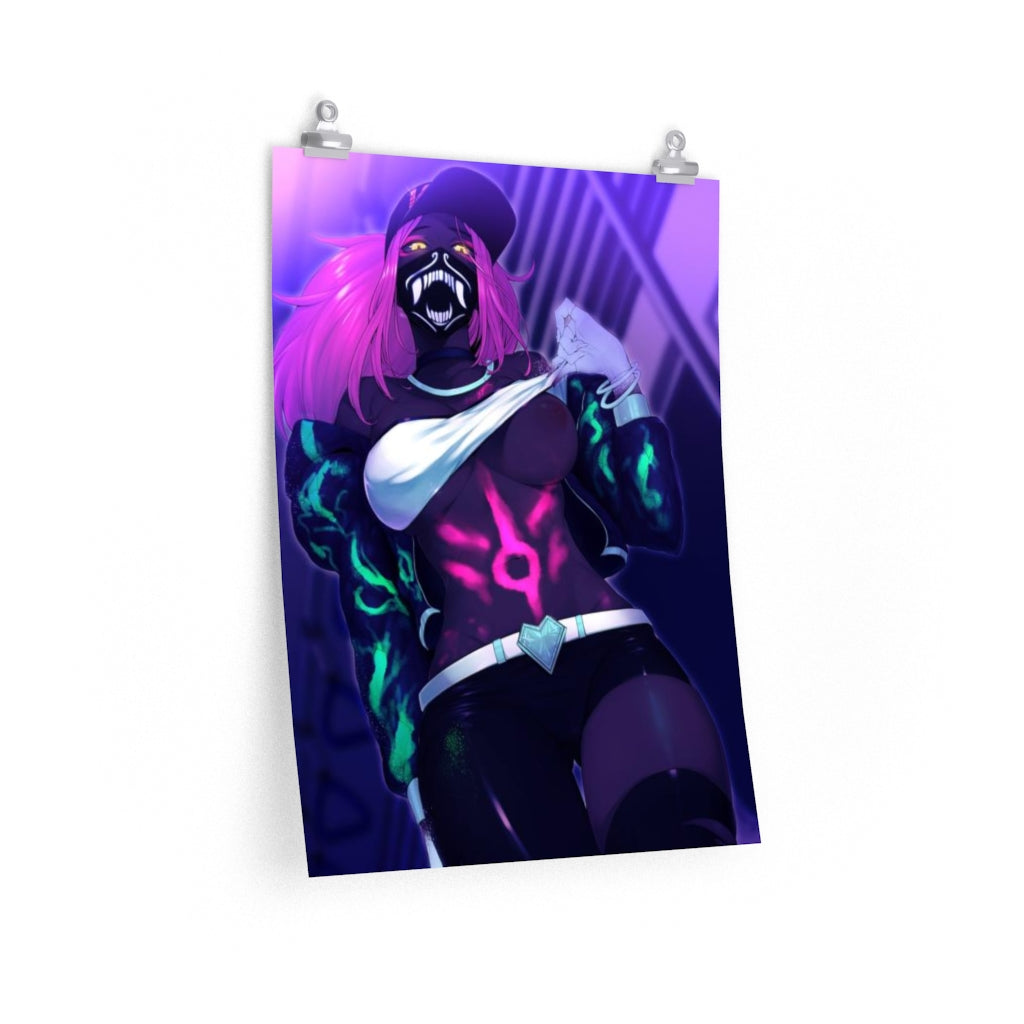 K DA Akali Rave League of Legends Poster - Lewd Premium Matte Vertical Poster - Adult Wall Art