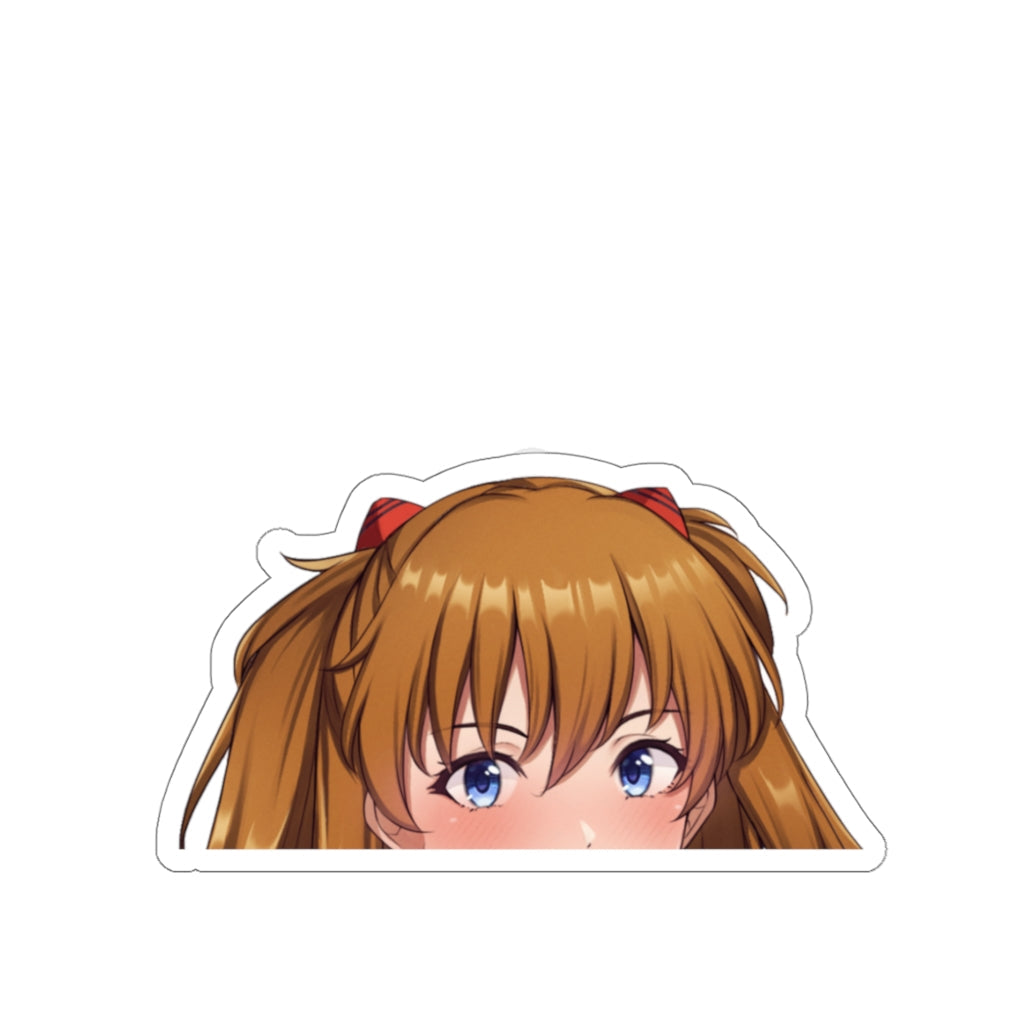 Evangelion Asuka Peeker Sticker - Anime Peeker Car Decal