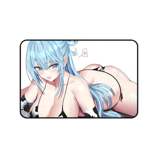 Konosuba Aqua Sexy Mousepad - Thick Cow Girl Waifu Desk Mat - Ecchi Anime Playmat