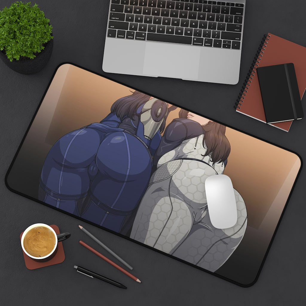 Ass Effect Sexy Mousepad - Mass Effect Gaming Desk Mat - Ashley And Miranda Ecchi Playmat