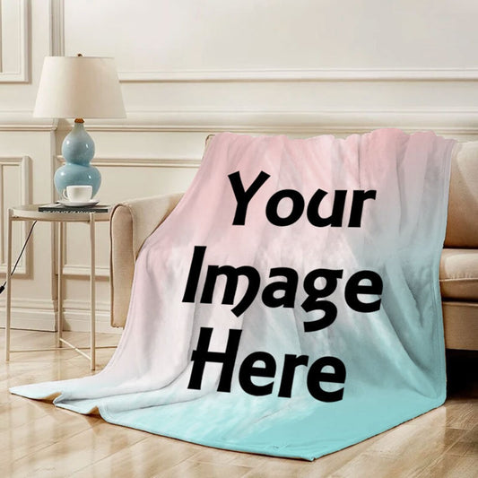 Custom Throw Blanket | Fleece Blankets for Sofa | Gift Customized "DIY" Large Blanket