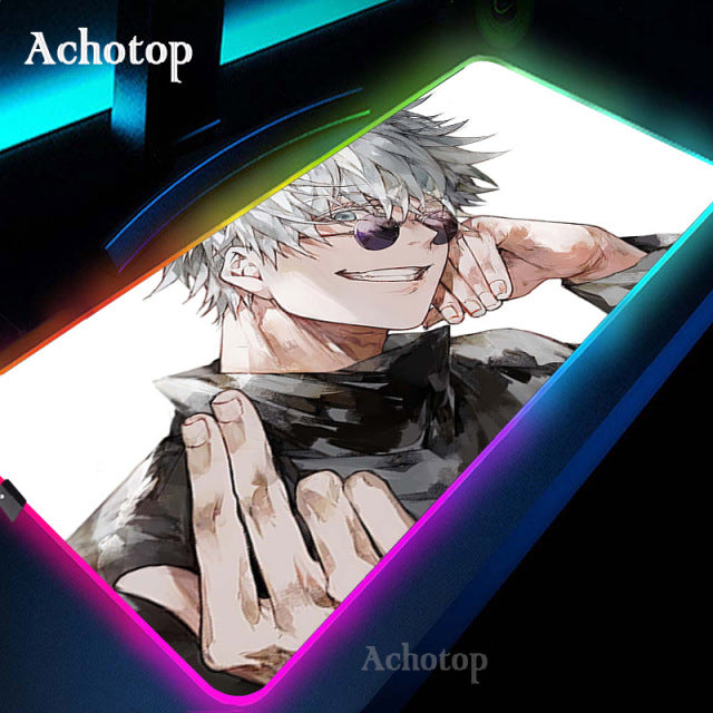 Jujutsu Kaisen RGB Mouse Pad - LED Light Gaming Desk Mat - Anime Mousepads