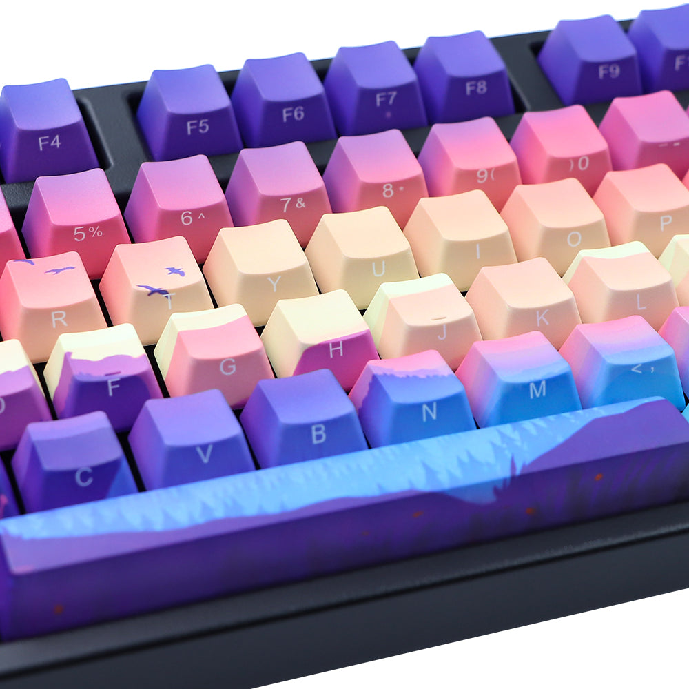 110 Keys Dye-Subbed Landscape Keycap Set OEM Profile Pbt Personalized Keycaps Set for GK61/TKL87/108 Mechanical Keyboard Key Cap