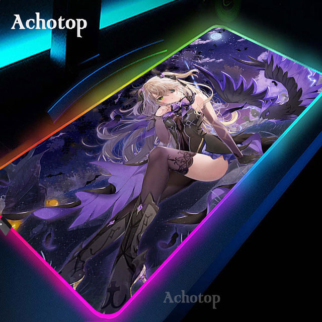 Genshin Impact Sexy RGB Mousepad for Gaming | Sexy Girl Mousepad RGB |  Large Kawaii Cute Mouse Mat for Gamers.