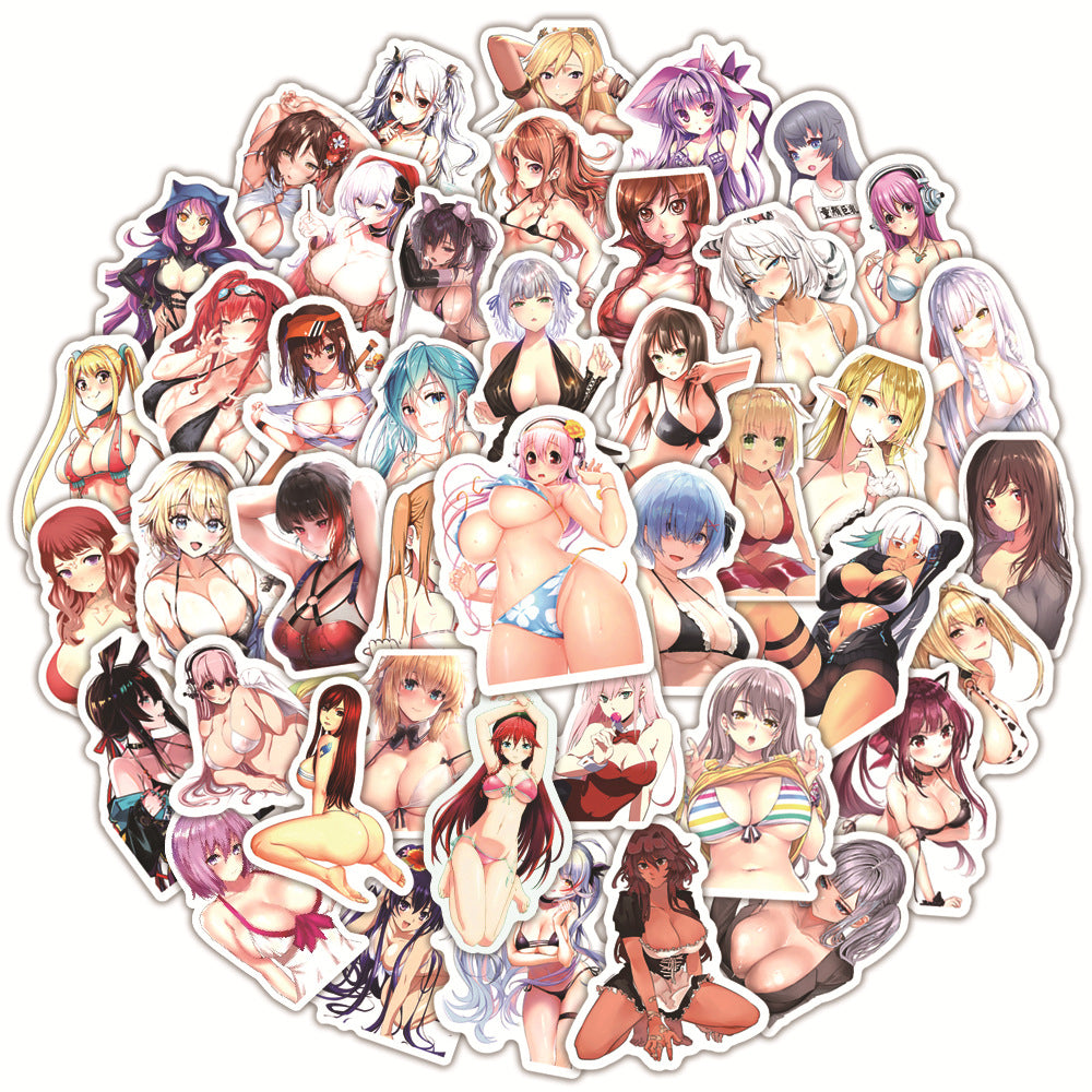 200pcs Hot anime Decal Stickers | beauty girl Waifu stickers Decal Stickers | For  suitcase laptop Car Truck Waterproof Car stickers