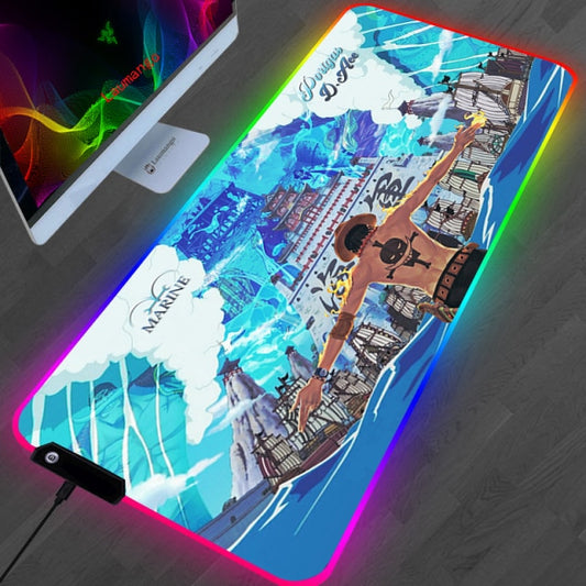 One Piece RGB Mouse Pad Anime Large PC Gamer Mousepad