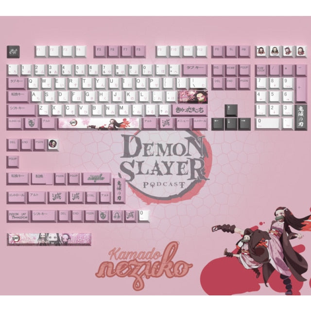 Demon Slayer key caps Cherry Profile PBT Dye Sublimation Mechanical Keyboard Key Cap Animated personality keycap For MX Switch