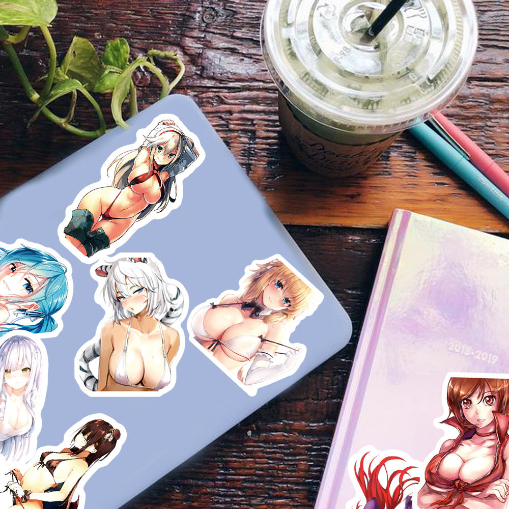 50pcs Hentai Anime Sexy Girls Stickers Waifu Adults Decals DIY Tablet Scrapbooking Luggage Phone PVC Graffiti Sticker Pack