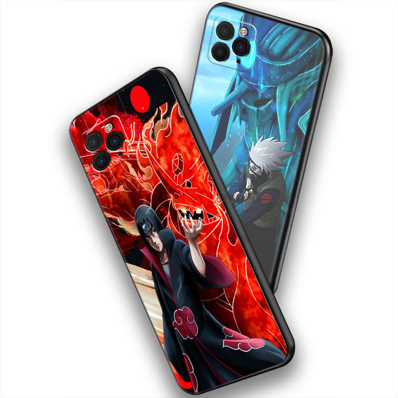 Naruto Phone Case - For iPhone (6 ,7 ,8 ,X ,11 ,12 ,13 ) - Naruto Anime iPhone Silicon TPU Black Cover