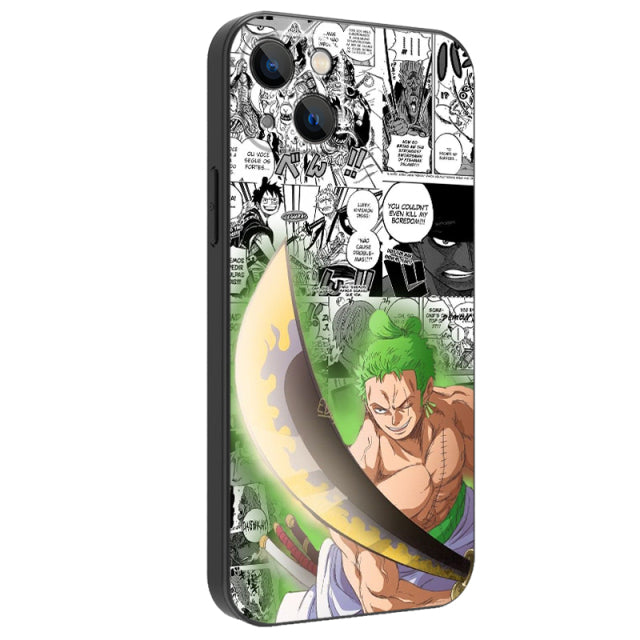 One Piece Phone Cases -  For iPhone ( 6 , 7 , 8 , X , 11 , 12 , 13 ) - One Piece Anime Soft Silicon Black Cover