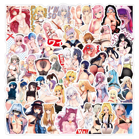 200 pcs Anime Hentai Waifu Girl Stickers for Laptop Motorcycle Guitar DIY Graffiti Decals Sexy Girls Stickers