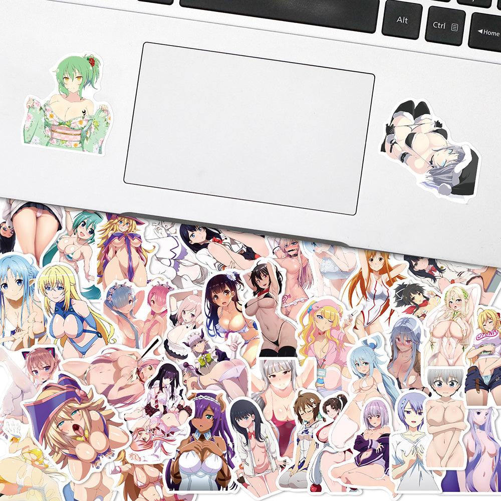 200pcs kawai anime lewd Decal Stickers | Hot girl Waifu stickers Decal Stickers | For  suitcase laptop Car Truck Waterproof Car stickers